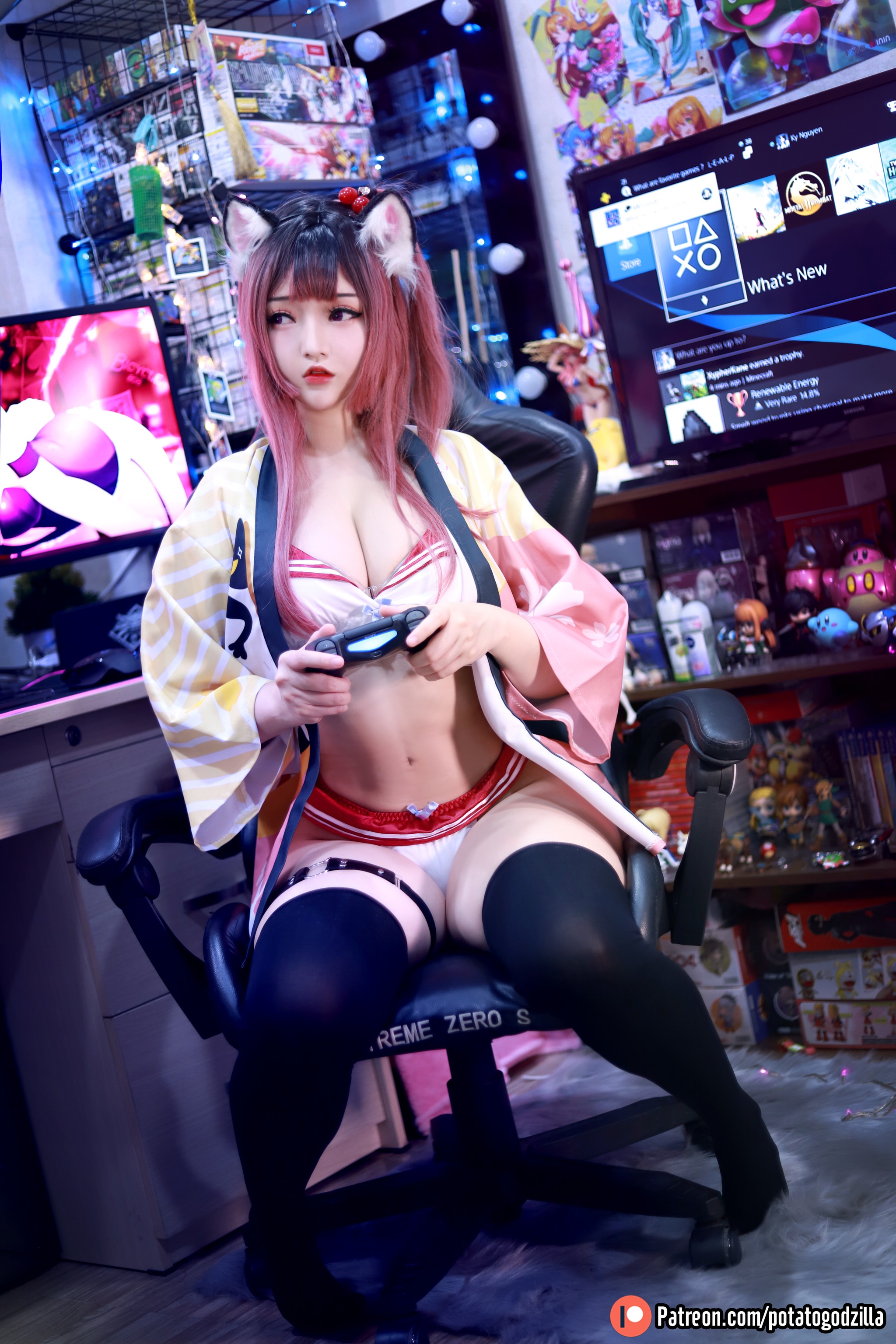图片[1]-Potato Godzilla – NO.051 Popo Weeb Lewd Girl [75P]-XikXak